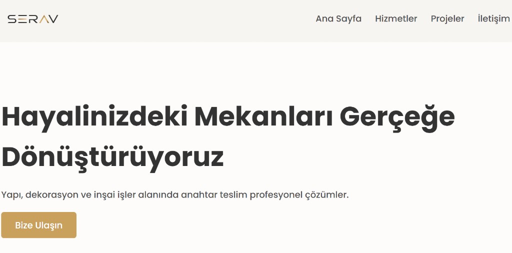 Serav Yapı Dekorasyon kurumsal web sitesi